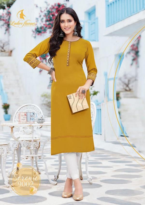 Ladies Flavour Serena Vol 9 Rayon Designer Long Kurti Collection